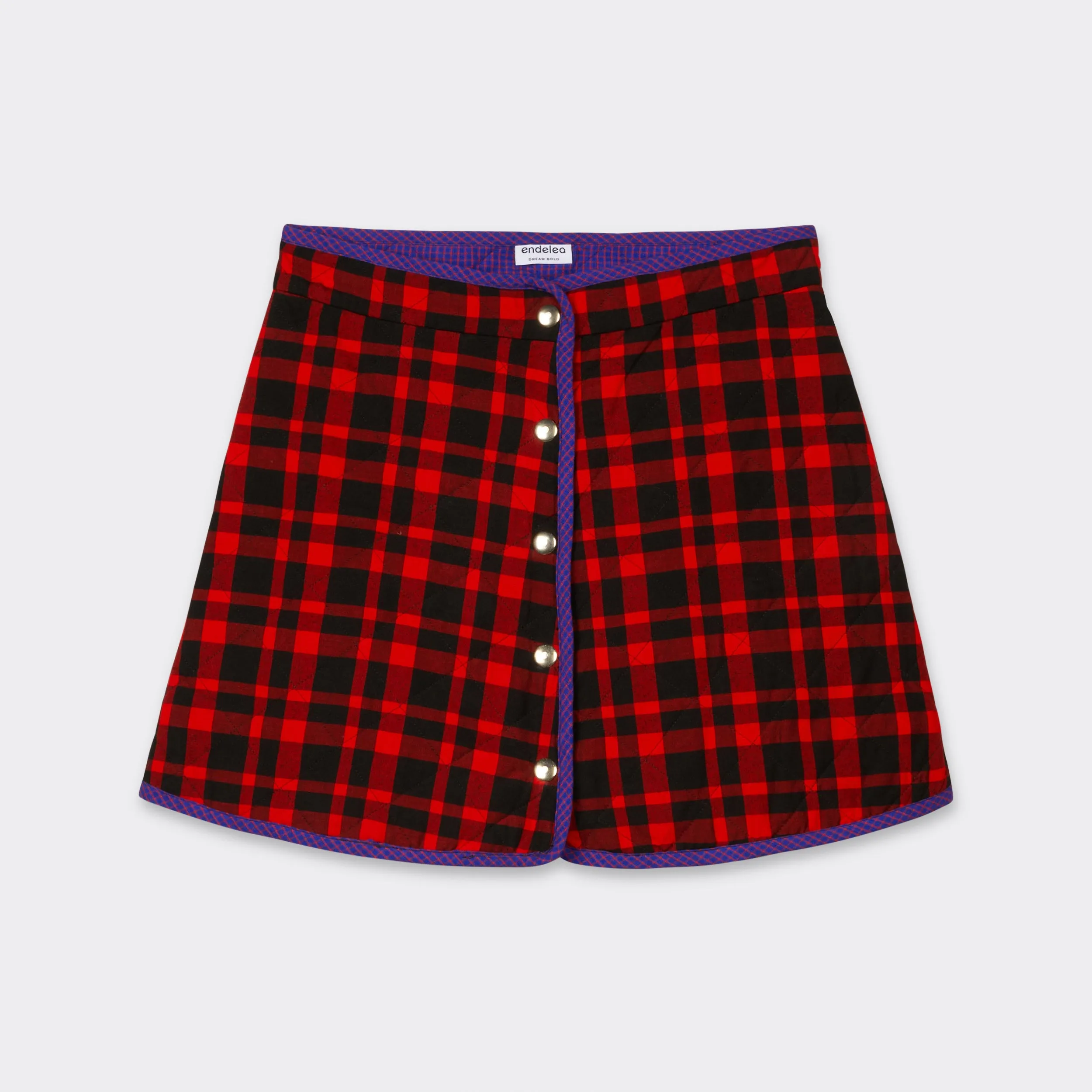 Reversible Quilted Mini Skirt Maasai Red & Black